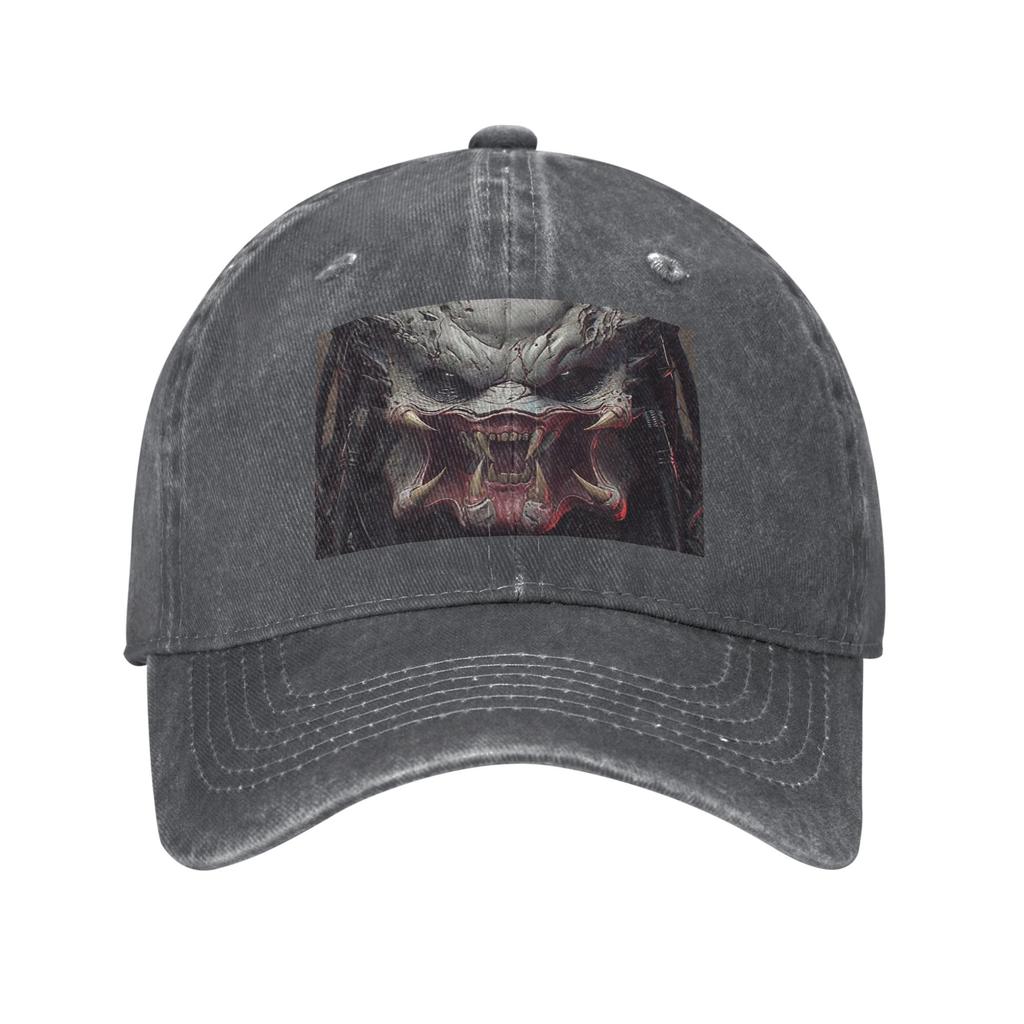 Predator Smile Horror Xenomorph Alien Monster Denim Fabric Cap Casual Baseball Caps Adjustable Hat Summer Unisex Baseball Hats
