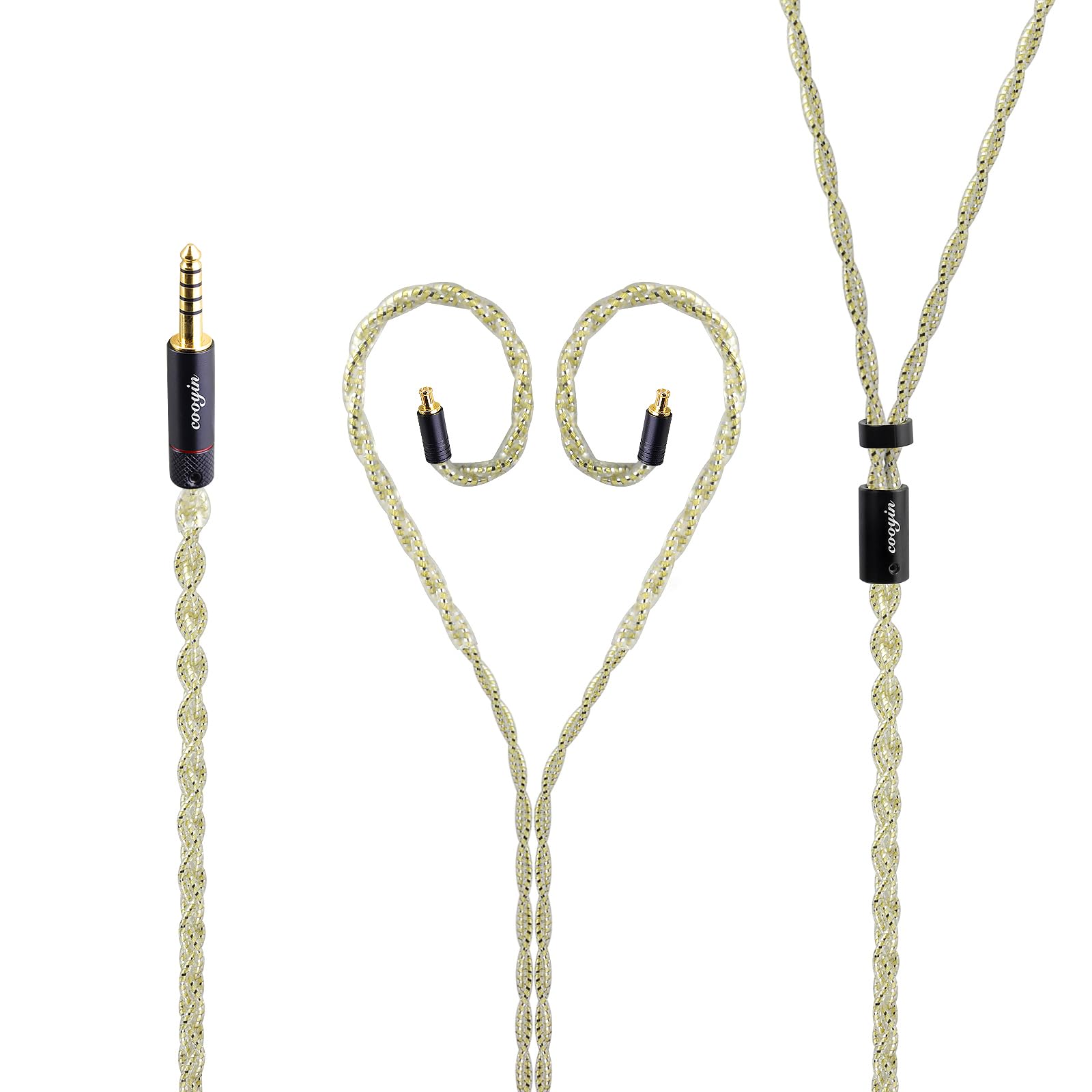 

cooyin cyxj A2DC Recable Cable Наушники 4-жильные позолоченные монокристаллические серебряные совместимые с Audio Technica ATH-CKS1100, ATH-CKR100, ATH-CKR90,