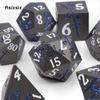 7 Pcs Black Flower Metal Dice Solid Metal Polyhedral Dice Set Suitable for Role-Playing RPG Board Game Card Game