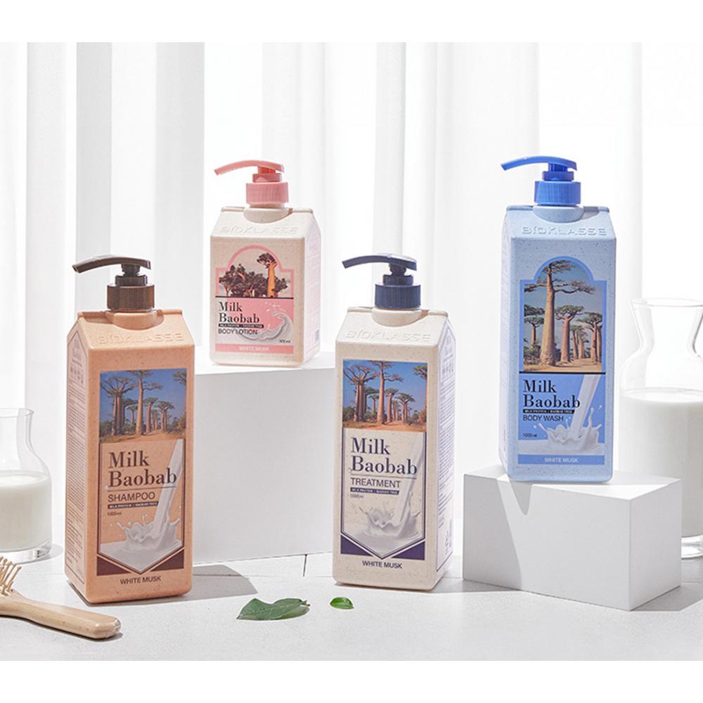 Milk Baobab Haar-Körper-Geschenkset 4-teilig, Duft weißer Moschus, 1 Set