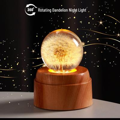 Drehendes Löwenzahn-Nachtlicht-Ornament - Trendiges Harzspielzeug für Schreibtisch oder Wohnzimmer, Perfektes Geburtstagsgeschenk