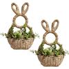 Osterhasen Korb Hängende Wandtasche DIY Frühlingskranz Haustür Dekorationen Handgeflochten Korb Osterkorb Dekorationen