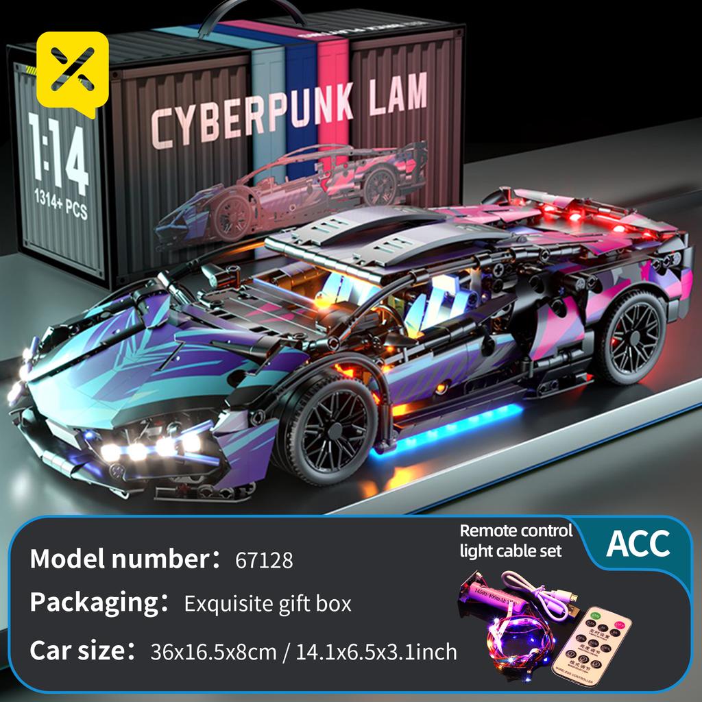 ToylinX 1314PCS Speed Car Building Block Technology Building Model Setting Supercar Brick Puzzle Toy Car For Children And Adults