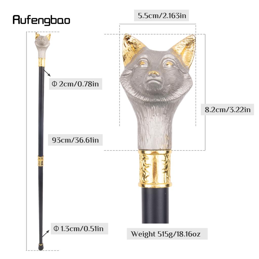 Stříbrný zlatý vlk módní vycházková hůl Dekorativní vycházková hůl Cospaly Vintage Party Módní vycházková hůl Crosier 93cm