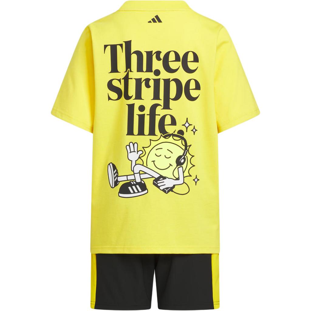 adidas Casual Sportswear GRAPHIC TEE SET Yellow/Black Children Aged 3 7 Years Old KC8472