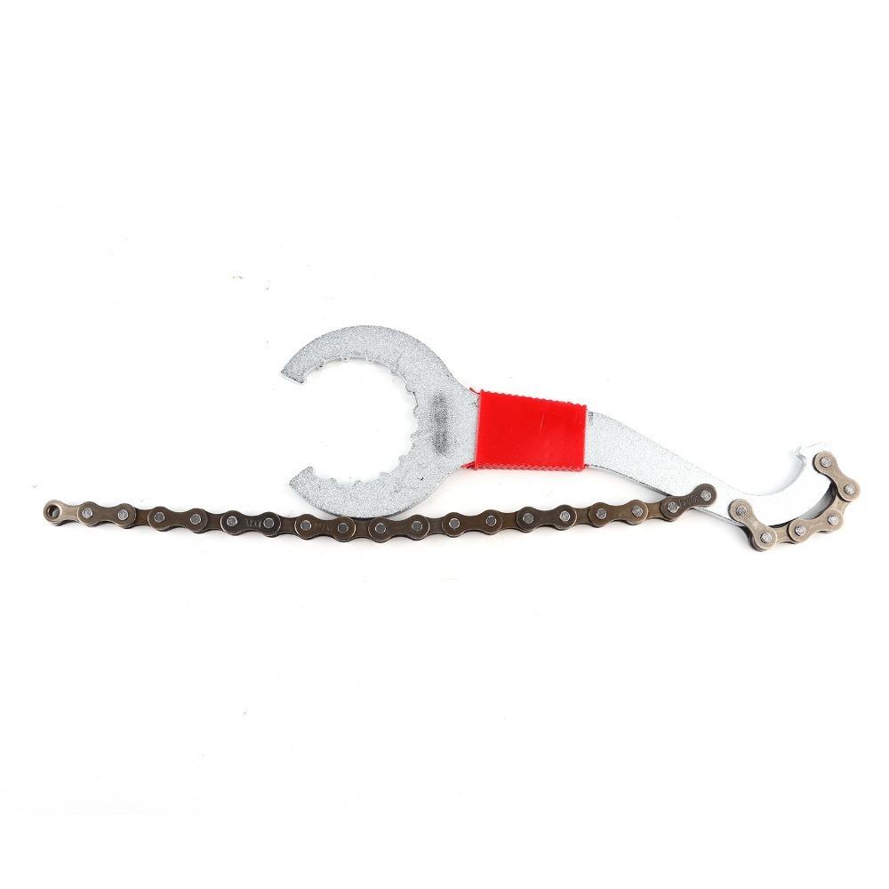 20cm Length Freewheel Wrench Stainless Steel Sprocket Remover Wrench Bike Chain Whip Bike Repair