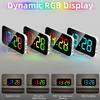 Digital Alarm Clock with Dynamic RGB Light Dimmable Brightness   Snooze Function USB   Port Mirror Clock 12HCelsius24H for Bedroom Home