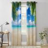Fenstervorhänge mit Strand- und Tropenmotiv für Wohnzimmer, luxuriöses Schlafzimmer, Dekoration, Vorhänge, Küchenfensterbehandlungen