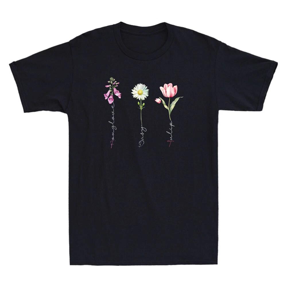 Foxglove Daisy Tulip Floral Funny Flower Graphic Humor Political Quote T-Shirt L