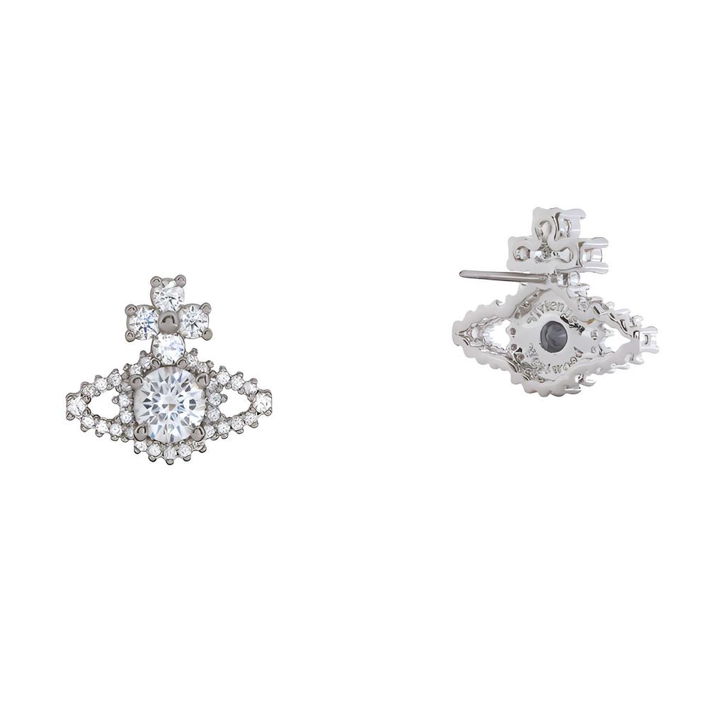 Vivienne Westwood Valentina Saturn Shining Decoration Brass Earrings Women earrings Silver 6201010102P102P102