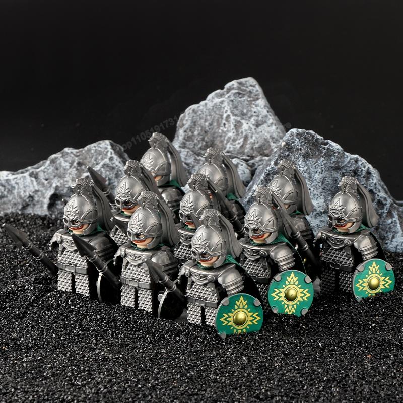 Blocs de Construction Soldats Croisés Militaires Médiévaux Château Chevaliers Hospitaliers Chevaliers Teutoniques Casque de Guerrier Briques Jouet DT8901