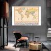 Large Vintage World Map Poster with Flags, Educational Wall Art for Home,Office & Classroom, Retro Political Map Decor
