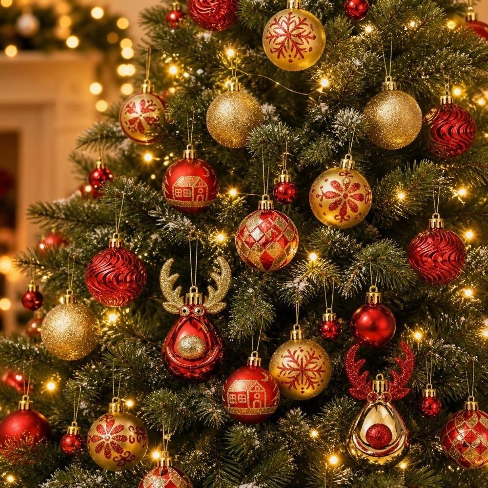 22Pcs/Set 6CM Christmas Ball Shiny Xmas Baubles Durable Christmas Pendant Decorations  Storefront