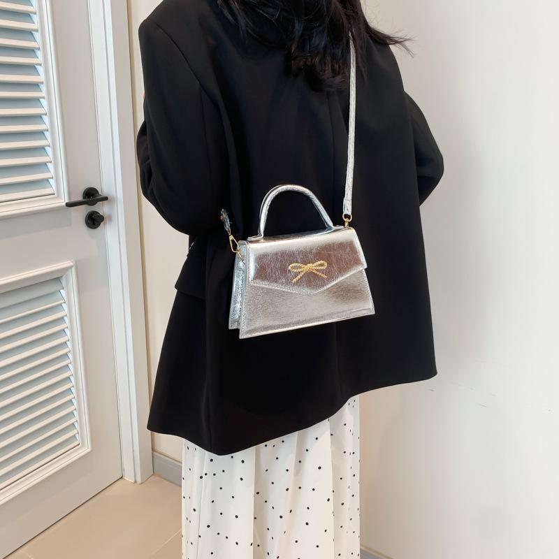 Fashionable Bag for Women with Bows In Summer New Casual and Fashionable Gentle Hand-held Shoulder Crossbody Small Square Bag