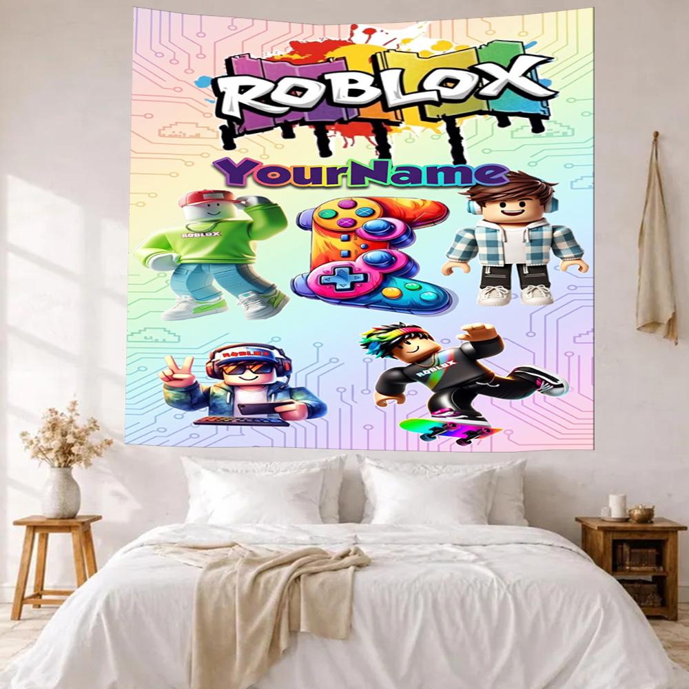 Roblox Personalizzato Il Tuo Nome Decorazione Murale Arazzo Artistico Per Memoriale di Animali Domestici Compleanno Festa Nuziale Sfondo Regalo di Famiglia
