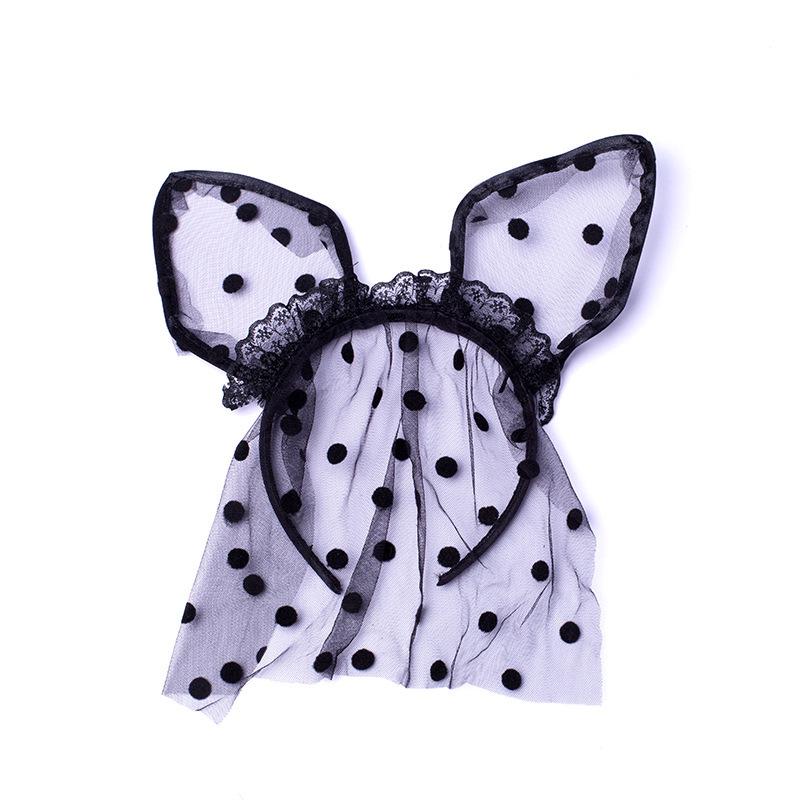 Bunny Ears Black Veil Headband - Sexy & Erotic Hair Accessory for Women
