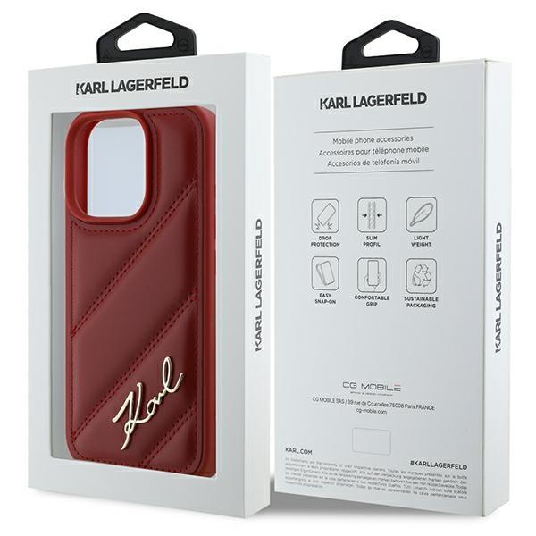 Karl Lagerfeld Klhcp16Lpqdsmgr Iphone16 Pro 6.3 Czerwony/Red Hardcase Quilted Signature