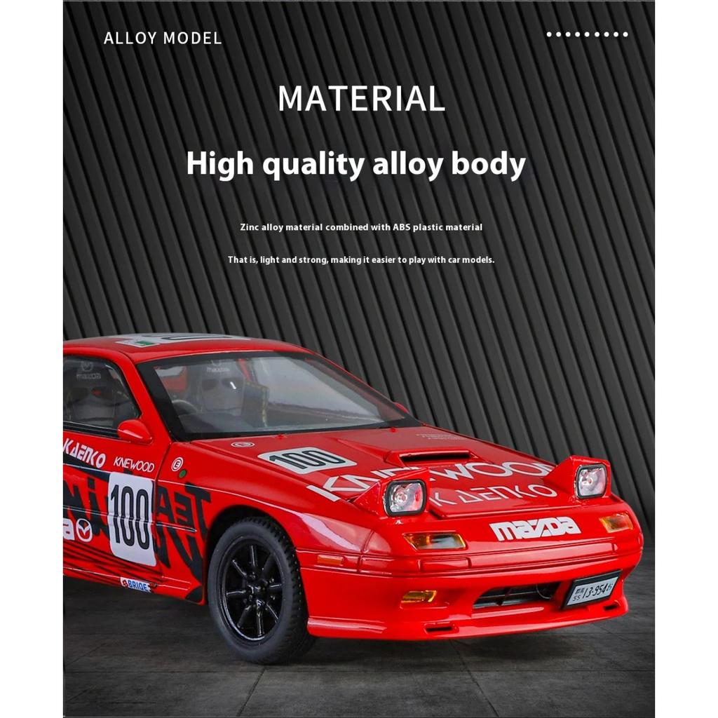 1/24 Mazda RX7 Wersja Wyścigowa Samochód Stopowy Odlewy Ciśnieniowe i Pojazdy Zabawkowe Model Samochodu Miniaturowy Model Samochodu Zabawki dla Dzieci