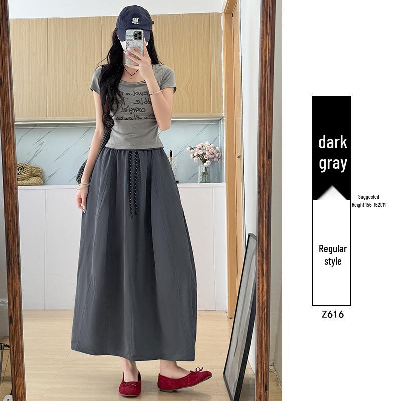 Women's Plus Size Quick-Dry Floral A-Line Midi Skirt - Trendy Summer Workwear 2026 Collection (Pumpkin)