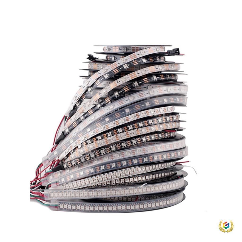 WS2812B Programmable Dreamcolor LED Strip: 5050 RGB SMD, Waterproof, Built-in IC, 5V