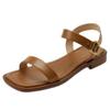 2025 Sommer Damen Sandalen Niedrige Absätze Basic Prägnant Büro Damen Lässig Outdoor Designer Schuhe Slingback Femme Sandalias Planas