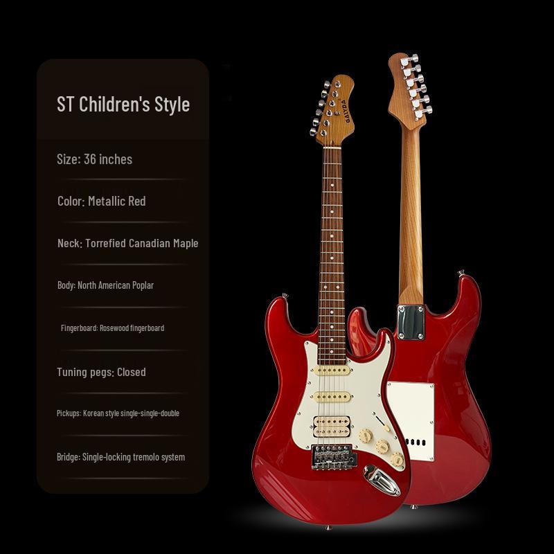 Entry-Level Rock Electric Guitar with Solid Wood & Carbonized Neck
