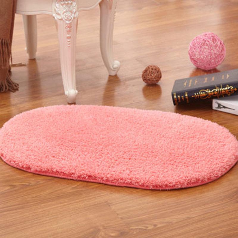 Tapis uni style européen en laine d'agneau pour salon, salle de bain et chambre à coucher