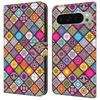 For Google Pixel 9 Pro XL Case Pattern Printed Protective Cover TPU+PU Leather Flip Phone Case