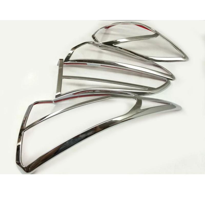 For Hyundai Tucson 2015 2016 2017 2018 Car Body Rear Back Light Lamp Detector Frame Stick Styling ABS Chrome Cover Trim Eyebrow