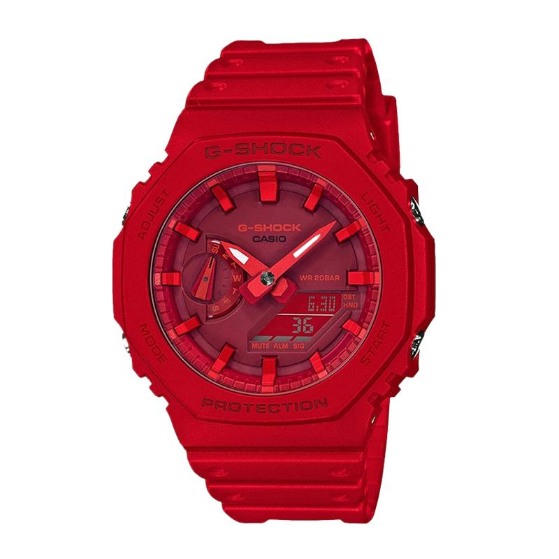 Casio Unisex Liquid Crystal/Analog Dual Display Series Red Watch GA-2100-4A(Watch4--)