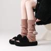 Y2k Balletcore Plush Stockings Thicken Knitted Leg Covers Fashion Mink Fur Leg Warmer  Fall Winter