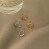 Classic Simple Irregular Ellipse Little Stud Earrings for Women Cute Temperament Stainless Steel Korea Fashion Jewelry Accessory