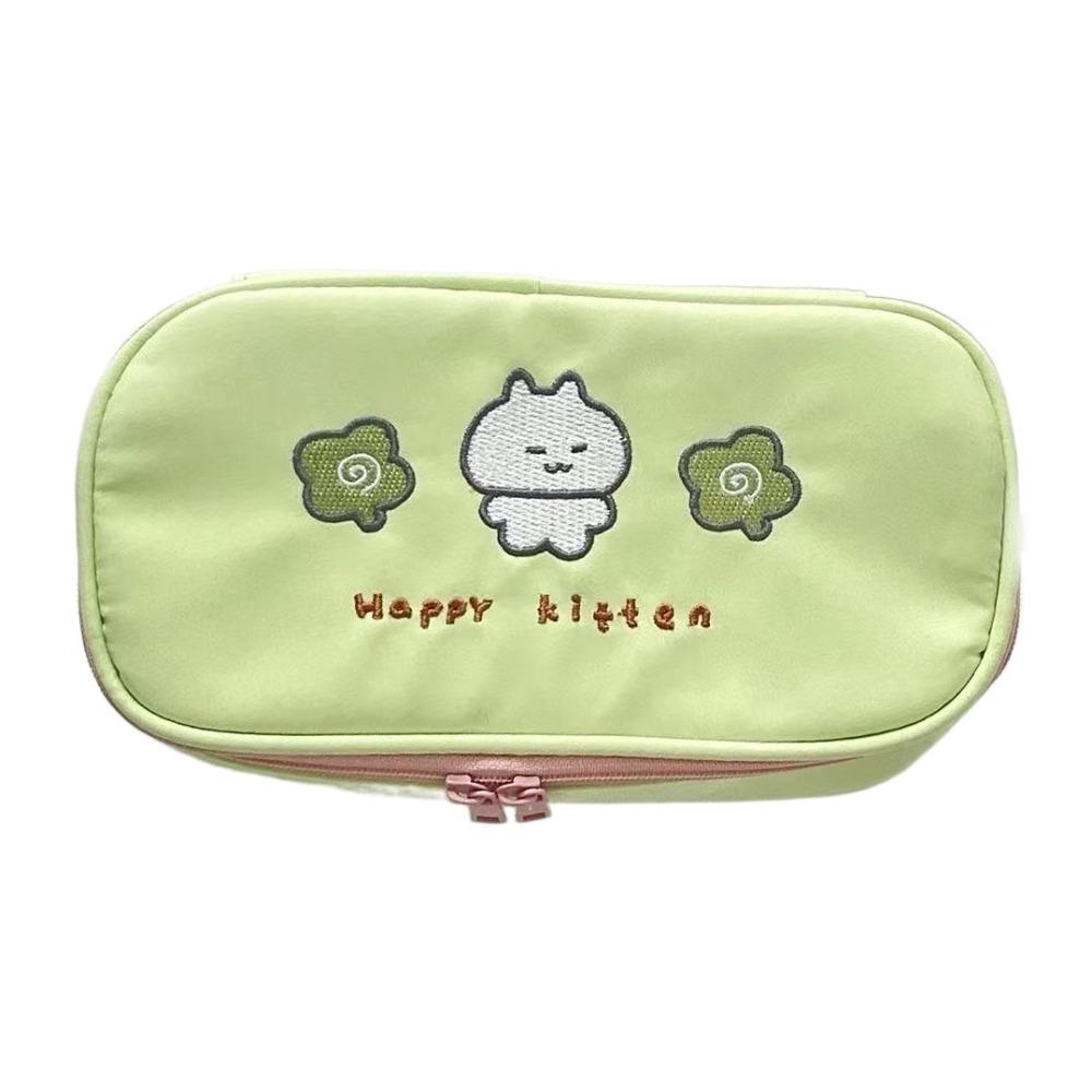 

with Zipper Pen Bag Large Capacity Stationery Bag New Pencil Case Students Supplies зелений