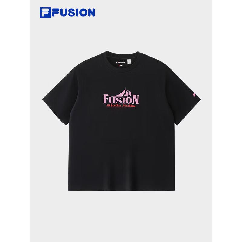 FILA FUSION Couples' Pure Cotton Printed Short Sleeve T-Shirt