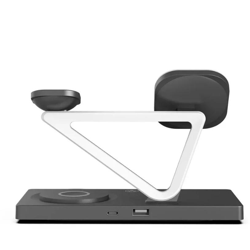 4 in 1 Wireless Charging Station Fast Charging Magnetic Wireless Charger Stand for iPhone 17 16 15 14 Apple Watch AirPods Pro