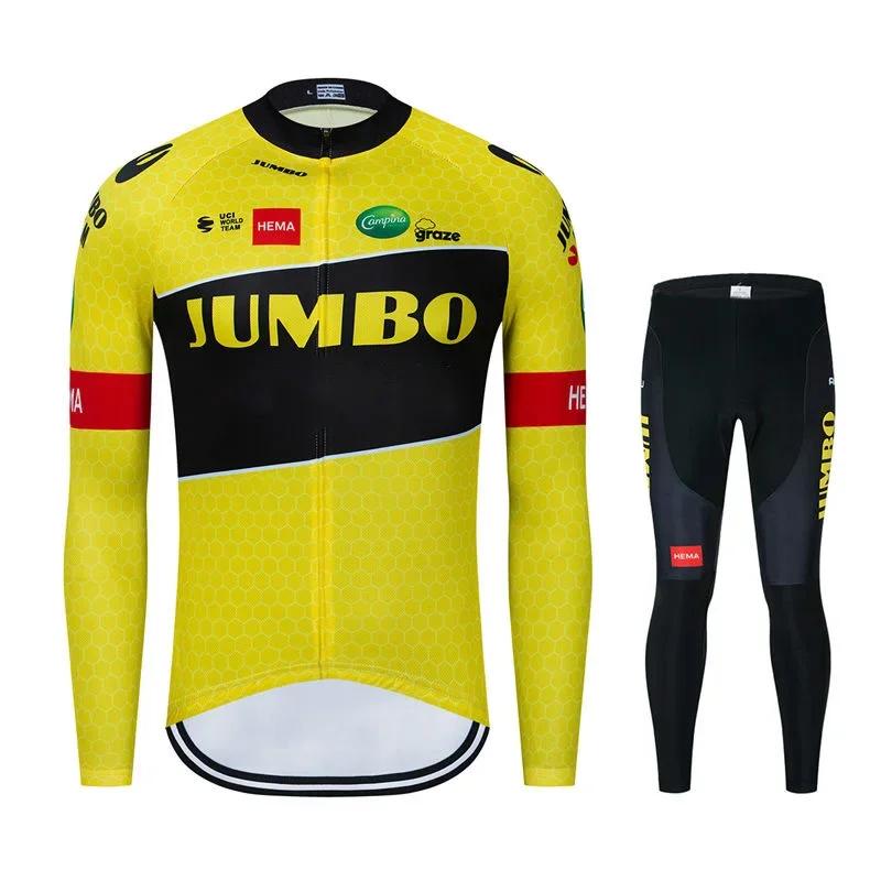 2026 Jumbo New Pro Team Cycling Jerseys Spring Autumn Men MTB Ropa Ciclismo Long Sleeve Bicycle Clothing Bike Uniform Bike Jersey Set