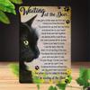 Metall Gedenkzeichen Katze Wartet an der Tür Schwarze Katze Sonnenblume Geschenk Haustierverlust