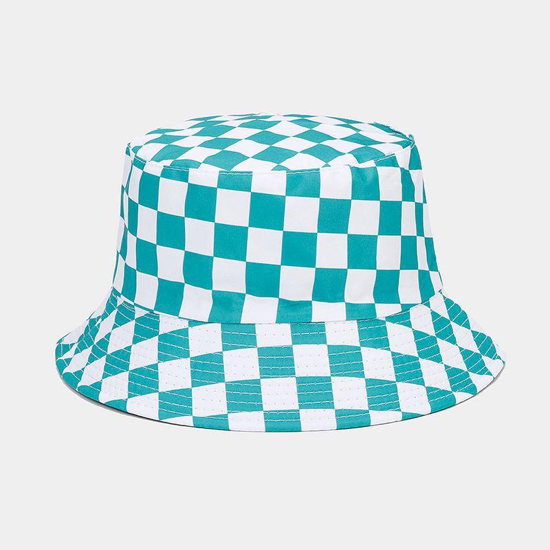Neue Mode Karierter Bob Hut Fischerhut Damen Herren Wendbar Reise Strand Angeln Kappe Streetwear Hip Hop Hüte