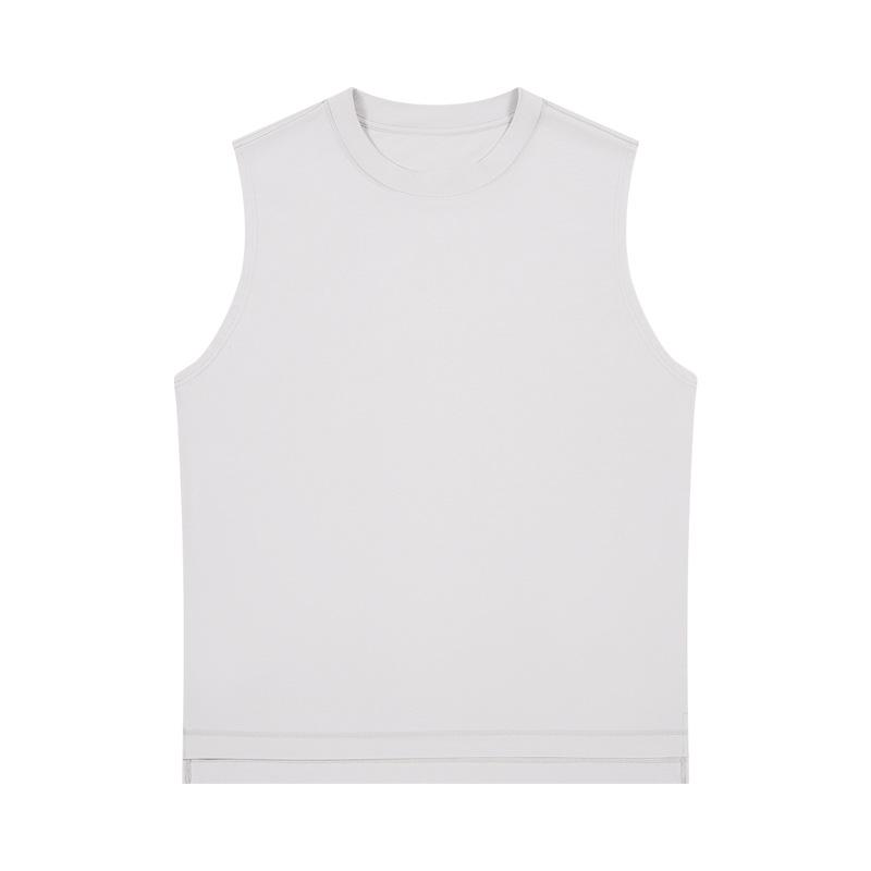 Plus Size Korean Style Sleeveless T-shirt: Summer Cooling, Loose Fit, Solid Color, Underarm Coverage
