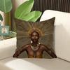 Huse elegante pentru perne de cameră Negru Auriu Pernă cu doamnă africană pentru dormit Husă de pernă  × Perne decorative canapea × Umplute