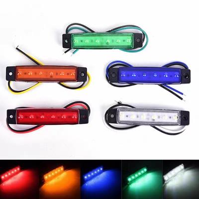 2PCS 6LED Truck Side Lights Cars Trailers LED Light Side Marker Clearance Lamp 12V/24V RV Front Rear Signal Trucks Lamp