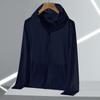 Men Hooded Sun Protection Jacket Full Zip Lightweight Breathable Casual Outdoor Coat
