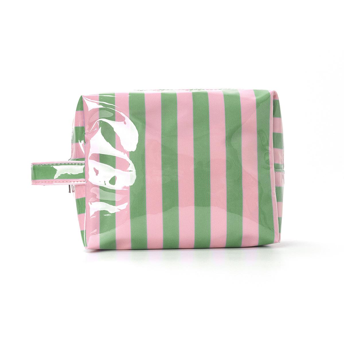 FH Lightweight Makeup Bag Outdoor Travel Portable Storage Bag Striped Storage Bag High Aesthetic Value Large Capacity Large Size