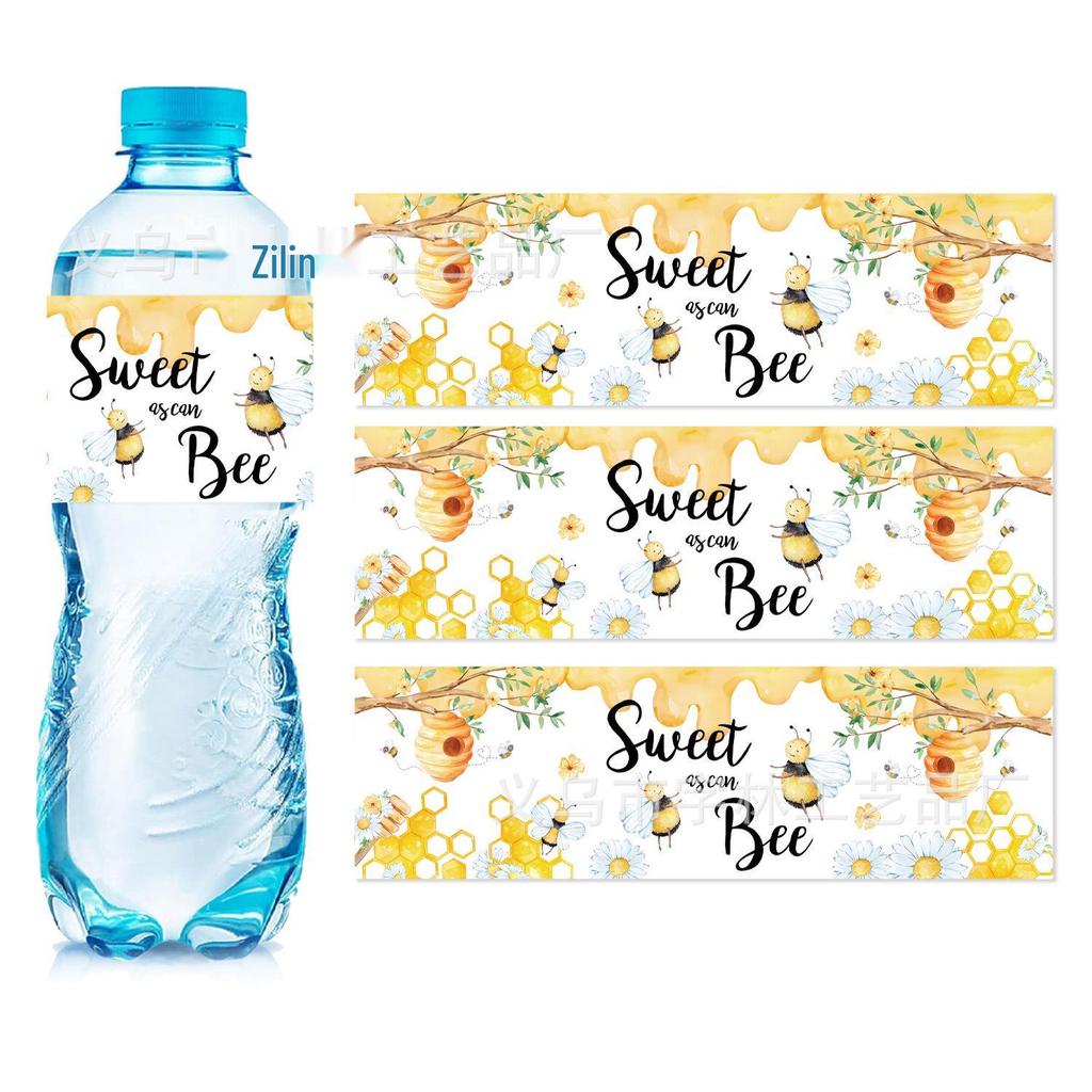 Spring Bee-Themed Birthday Party Disposable Tableware Set: Tablecloth, Napkins, Plates, Decorations.