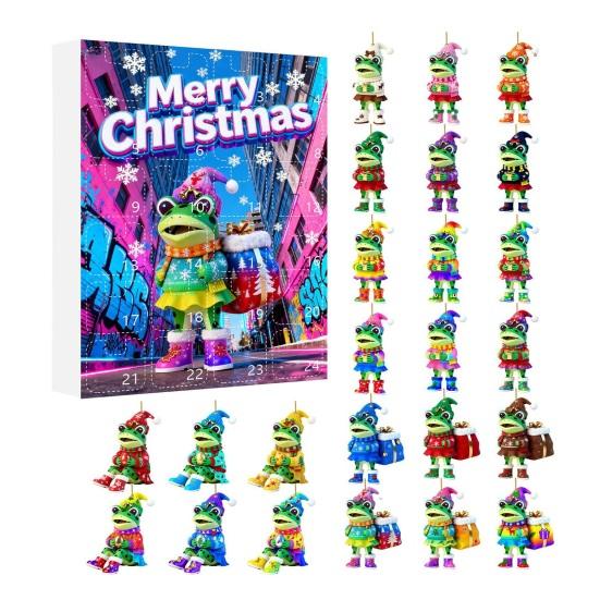 Sezonowy Kalendarz Adwentowy Wzór Żaby Resist Odliczanie 24-dniowe Świąteczny Kalendarz Aktywności Rodzinnych Wzmacniacz Świątecznej Atmosfery