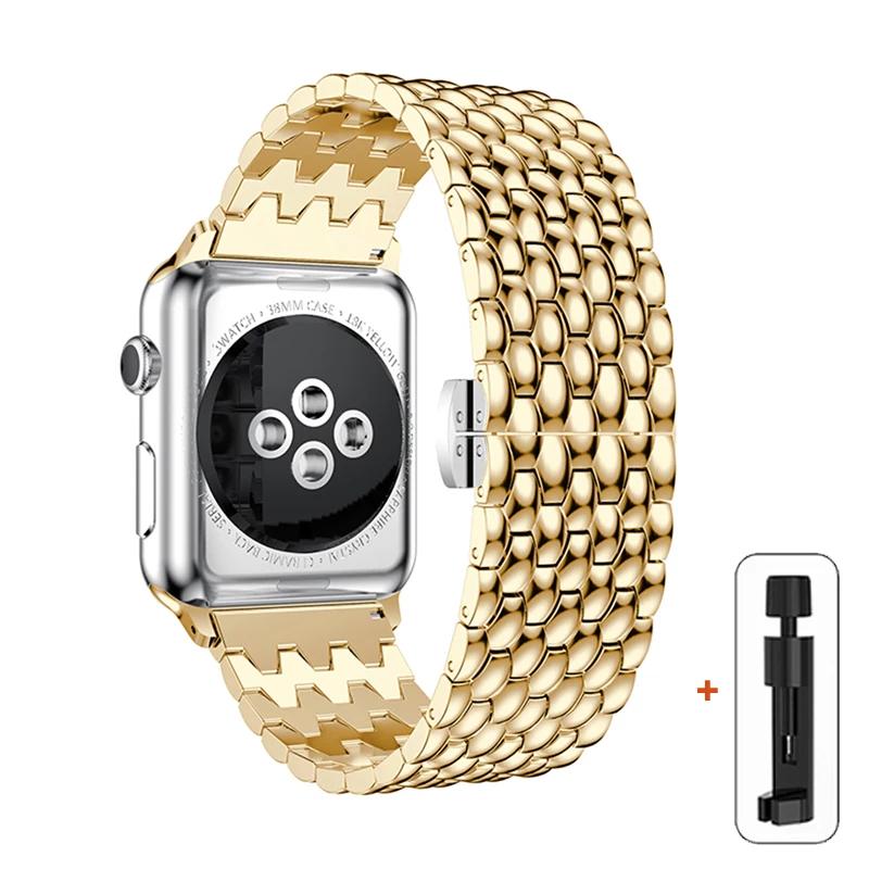 

Классический металлический ремешок для Apple Watch 6 7 8 5 4 Se 44 мм 45 мм 41 мм 40 мм 38 мм 42 мм Ремешок-браслет для Iwatch Ultra 2 49 мм Ремешок с узором дракона 38mm 40mm 41mm