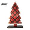 Desktop Xmas Party Centerpieces Rustic Christmas Tree Table Decoration, Vintage Wooden Standing Sign with Decor Base for Winter Home Office, Farmhouse