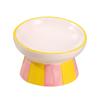 Hand-Painted Ceramic Cat Bowl: Cute, Multi-functional, Slanted for Neck Protection, High-Legged Design Suitable for Food & Water
