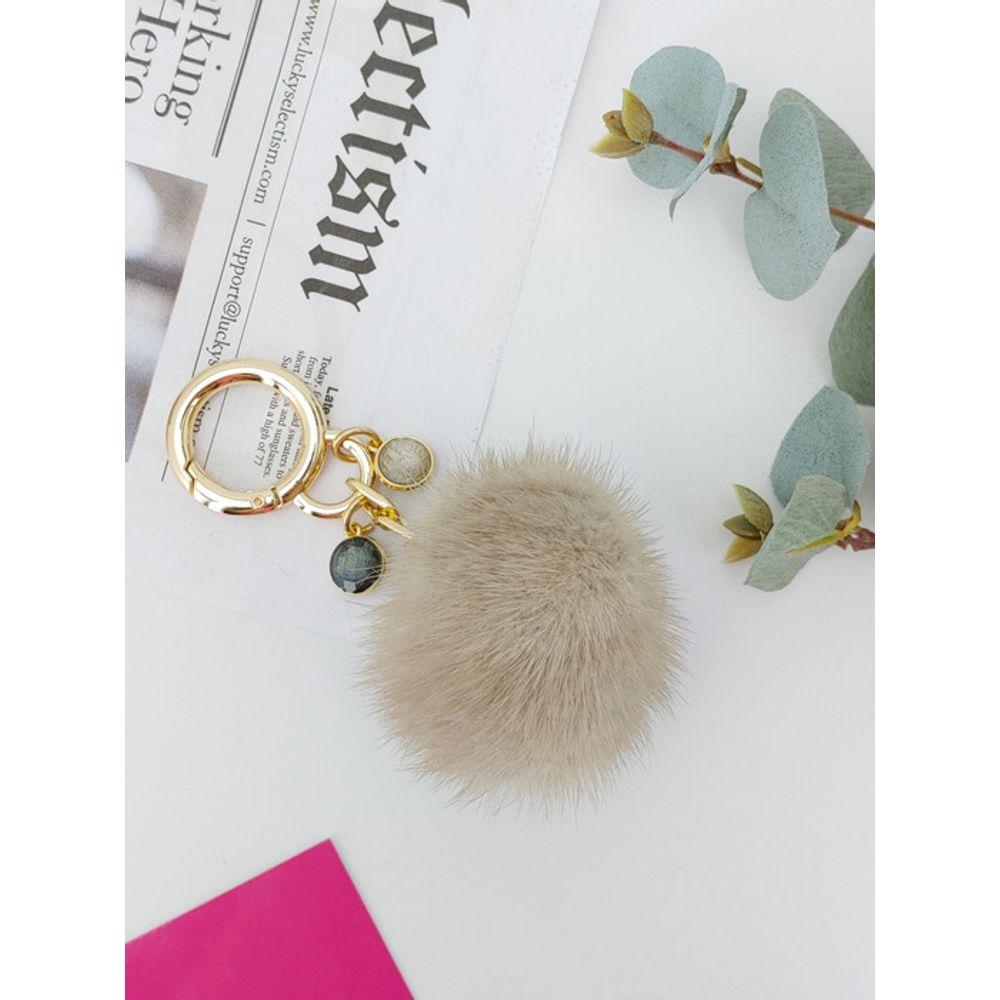 

LALA Natural Mink Fur Keychain - Beige FREE