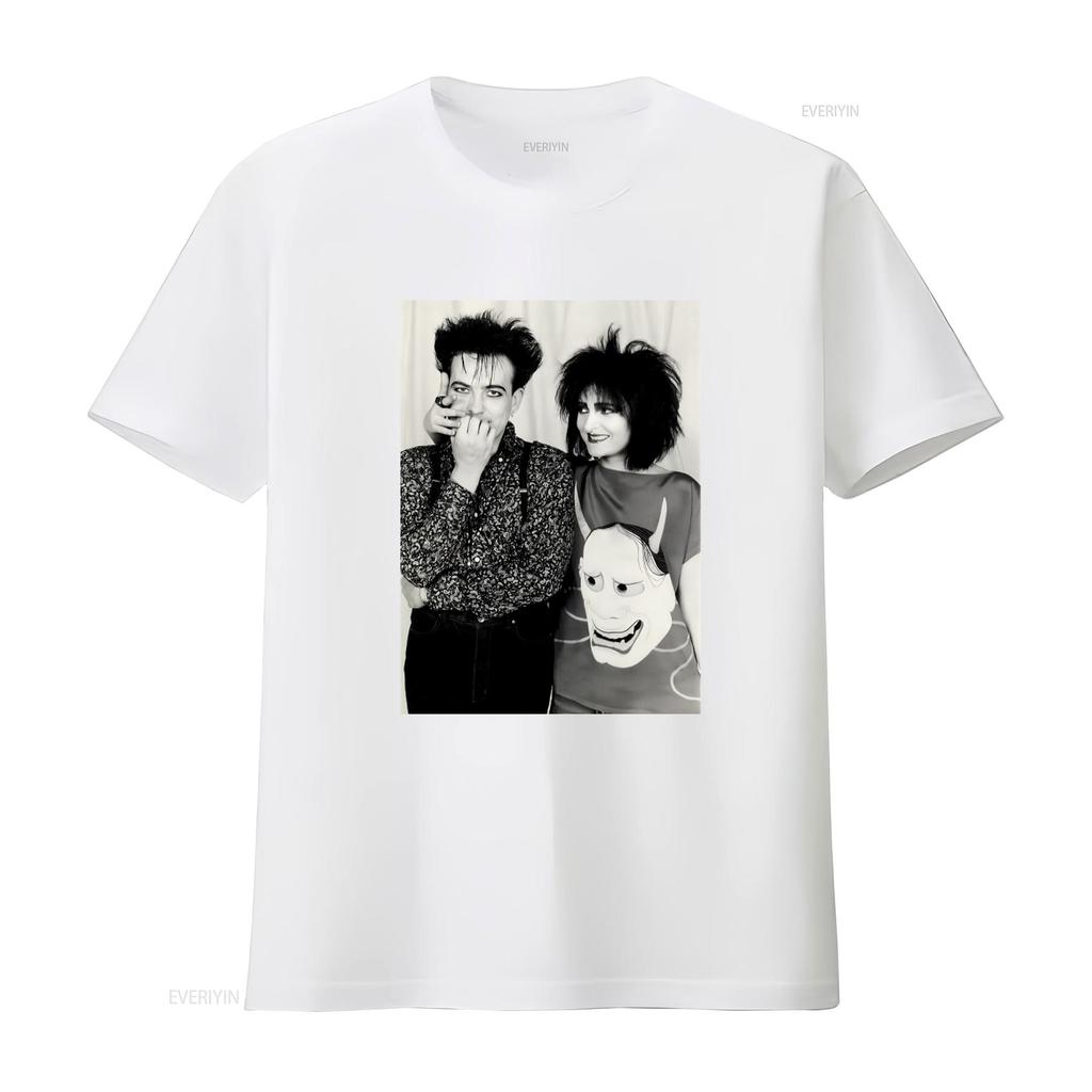 Vintage Robert Smiths and Siouxsie Sioux Print T Shirt Retro Punk Style Fashion vintage Washed Stylish Breathable
